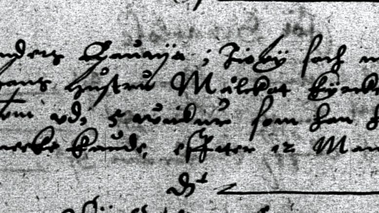 Kuva Iin käräjäoikeuden pöytäkirjasta 21.1.1580.