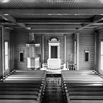 Yli-Iin kirkon sisätiloja valmistumisvuonna 1932. (Kuva: Museovirasto)
