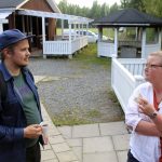 Olli Haanpää ja Eva Heiman keskustelivat tauolla Kiiminkijoen merkityksestä alueelle.