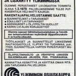 Ylikiimingin Osuuskaupassa oli aikoinaan tarjonnaltaan varsin hyvä rautaosasto. Ilmoitus Rantapohjassa 22.2.1979.