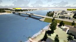 Yli-Iin Iijoen ylittävän sillan hankesuunnitelman kuva keskustasta Kiimingin suuntaan. ELY-keskuksen hankesuunnitelmasivulta löytyy myös havainnevideo sillasta. (Kuva: WSP Finland OY)