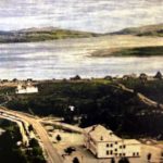 Vanha ilmakuva Parkkinan kylästä Petsamosta Karhumaan veljesten kuvaamana. Petsamo jouduttiin luovuttamaan Venäjälle 1944.