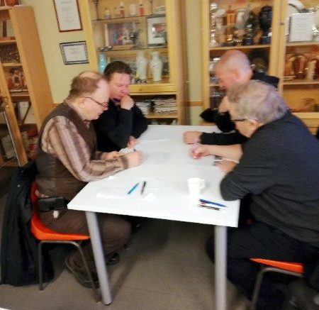 Voittajajoukkue: Matti Korvala (vas.), Matti Ahola, Sami Halonen ja Antti Toppari.