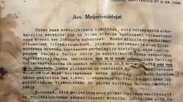 Jälkimmäinen Yli-Iin entiseltä kermameijeriltä löytyneistä Uno Caireniuksen kirjeistä on lähetetty 27.3.1922.