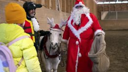 Joulupukki sai kaverikseen Ylirannan ratsutilan maskottinakin tunnetun Jönssi-ponin.