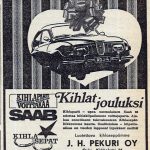 Hei, mennäänkö kihloihin jouluna? Kenties voitamme myös Saabin! Ilmoitus Rantapohjassa 16.12.1971.