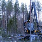 Tämän talven hakkuut ovat sujuneet varsin hyvin paksun lumipeitteen ansiosta, vaikka routaa ei maassa paksulti olekaan.