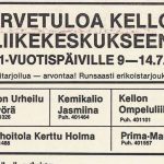 Ilmoitus Rantapohjassa 5. heinäkuuta vuonna 1979.