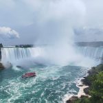 Satoja metriä leveät Niagaran putoukset sijaitsevat Yhdysvaltain ja Kandan rajalla. Kuva: Viola Marttila.
