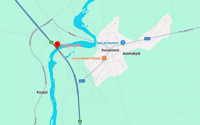 Kuivajoen sillan remontti aloitettiin keväällä. Kartta: Pohjois-Pohjanmaan ELY-keskus.