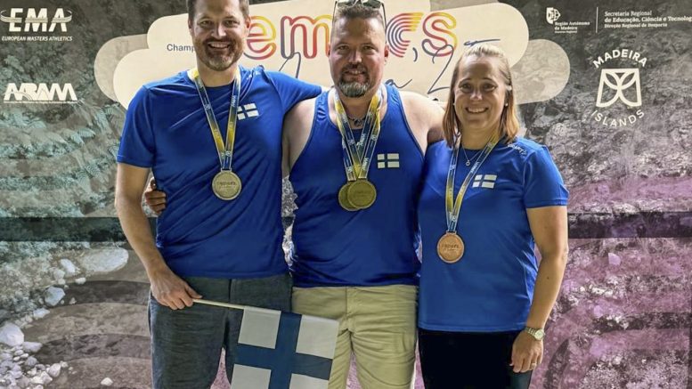 Mats, Markus ja Päivi Granö, Madeiran EM-kisojen mitalistit.