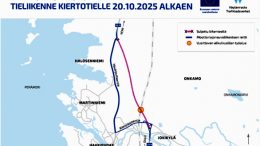 Kiertotie ohjataan Kiiminkijoentien ja Haukiputaantien kautta ensi viikolla.