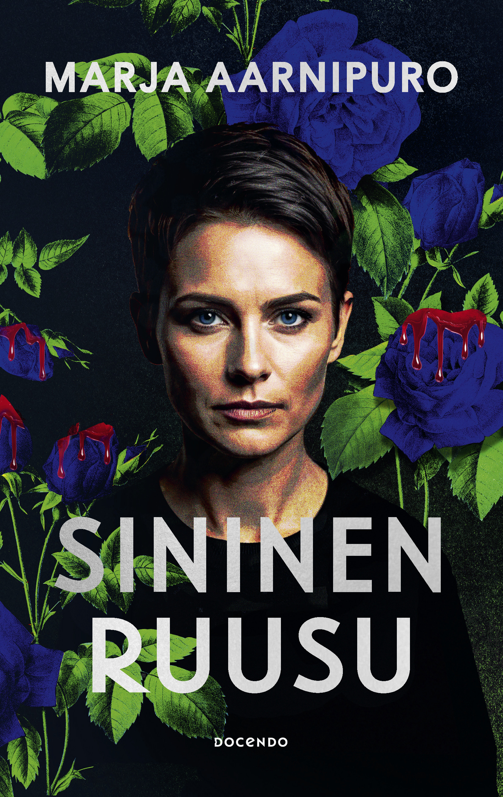 Four roses -dekkarisarjan kustantaja on Docendo. Kirjan kansikuvan on suunnitellut Laura Noponen ja se on luotu hyödyntäen tekoälyä.