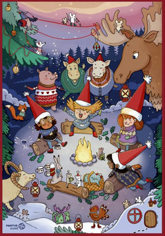 Tämän vuoden kalenterikuvan on tehnyt oululainen lastenkirjakuvittaja Henna Ryynänen.