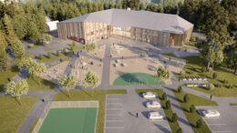 Iin Valtarin koulun rakentaminen alkaa helmikuussa. Havainnekuva: Arkkitehtipalvelu Oy
