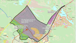 Oulun kaupungin suunnittelukartalla näkyy se, miten Pyyryväisen alue sijoittuu Jäälin läheisyyteen.