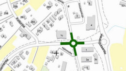 Kellon keskustan risteysalueelle rakennettavan uuden kiertoliittymän paikka on merkitty suunnittelualueen karttaan vihreällä. Oikealla näkyvä kiertoliittymä sijaitsee Haukiputaantiellä.