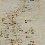 Kellon kylän maantiekartta 1700 -luvun lopulta. Kellon kylä on kirjoitettu ” Källå bÿ ”