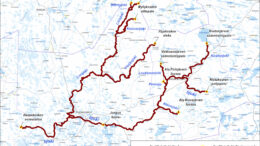 Rasvaevällisten taimenten ja lohien saaliiksiotto on kielletty kartan mukaisilla alueilla.