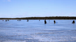 Särkijärven jäätilanne oli kilpailupäivänä erinomainen mutta jää äärimmäisen liukas. Kilpailijoiden runsaasta määrästä huolimatta kaikille löytyi reilusti tilaa, kun kisaajat hajaantuivat ympäri järveä. Kuvat: Ritva Piri